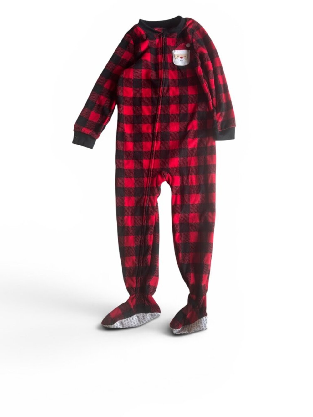 Carter's 1-Piece Check Fleece Christmas Footie PJ's
